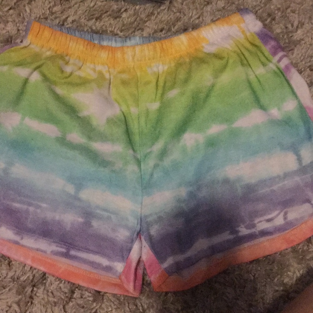 Rainbow pj shorts set